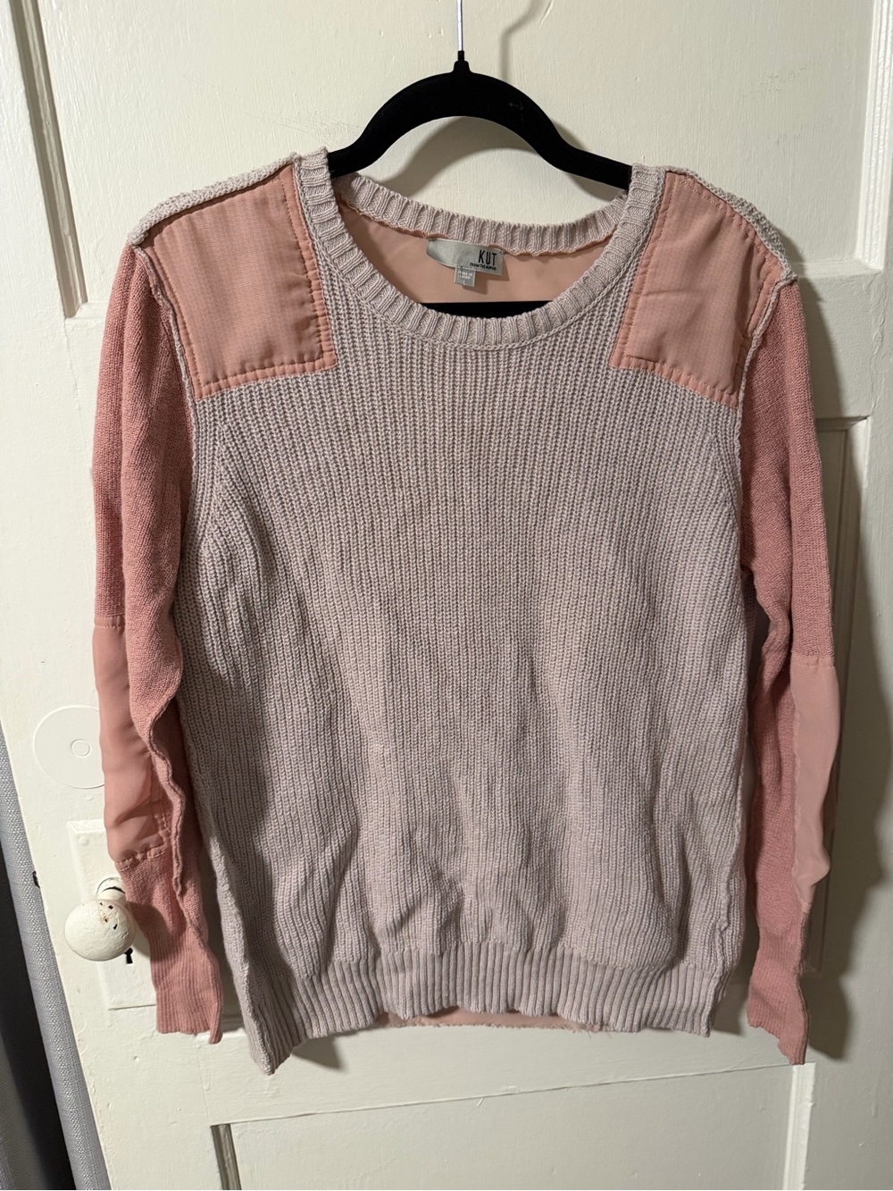 Kut from the Kloth Wool Lorissa Commando Mixed Media Wool Blend Sweater Sz L